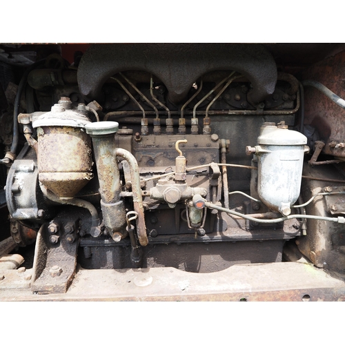 277 - Nuffield 6 cylinder tractor with pulley and foot throttle. Original, barn stored. Serial no. NL50549... 