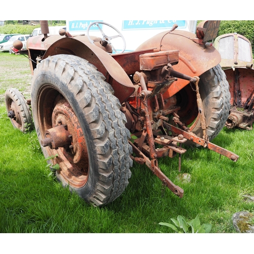 277 - Nuffield 6 cylinder tractor with pulley and foot throttle. Original, barn stored. Serial no. NL50549... 