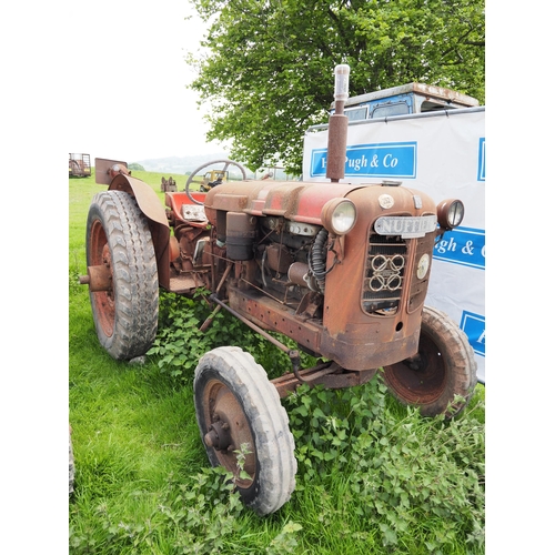 277 - Nuffield 6 cylinder tractor with pulley and foot throttle. Original, barn stored. Serial no. NL50549... 