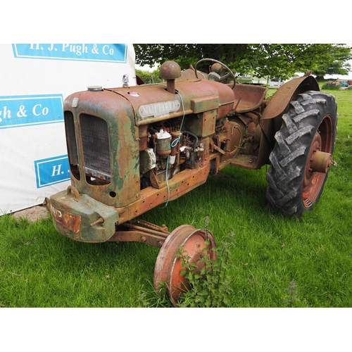 280 - Nuffield tractor. Perkins P4 diesel engine, front weight