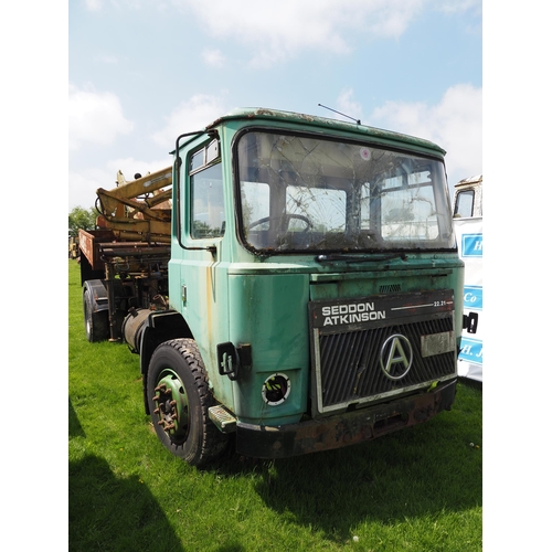 321 - Seddon Atkinson 22021 4 x 2 chassis cab with Hiab and crane. No engine