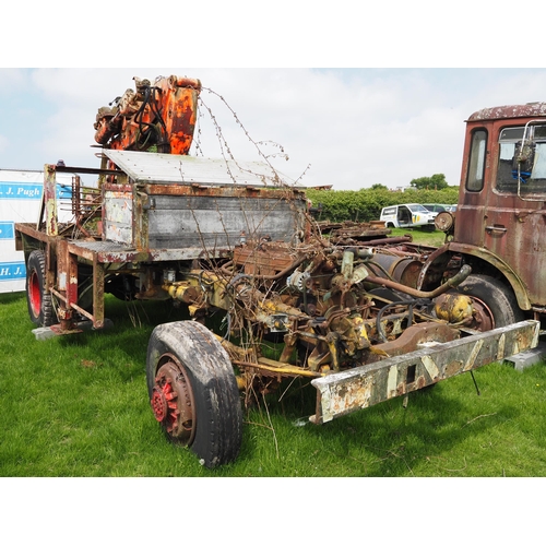 Bedford 4WD chassis, engine and crane