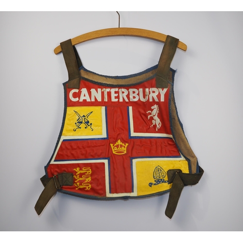 10 - A Canterbury Crusaders speedway race vest signed Barney Kennett and Jamie Luckhurst