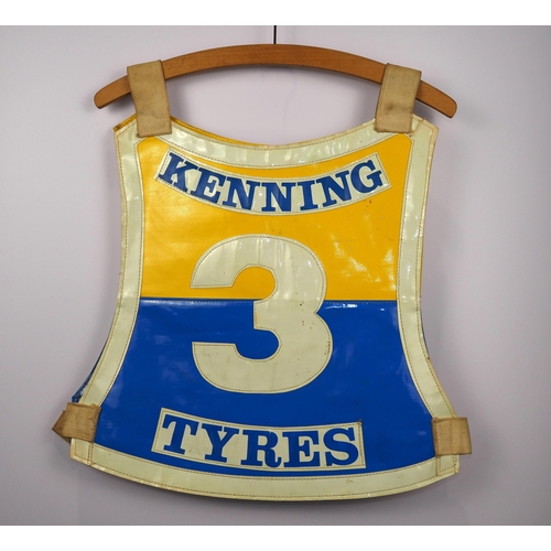 100 - An Edinburgh Monarchs speedway race vest labelled Rob Hollingworth 1978