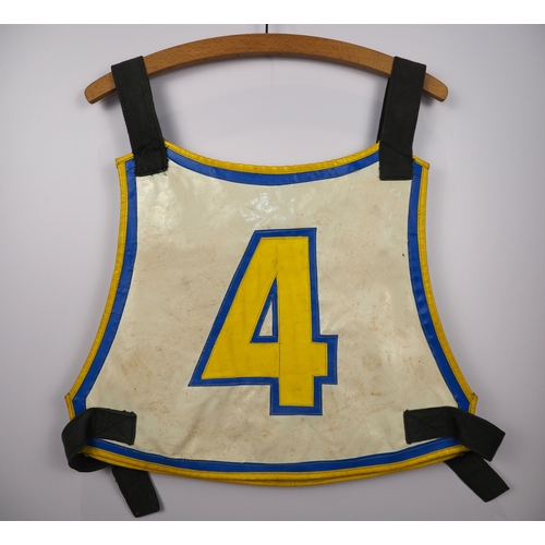 103 - An Edinburgh Monarchs speedway race vest 1982 believed to be worn by Ivan Blacka