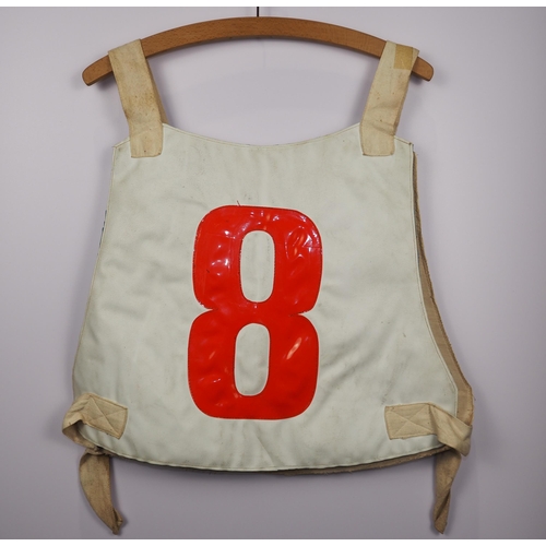 109 - A team England speedway race vest labelled Poland v England 1975 and signed Arthur Price