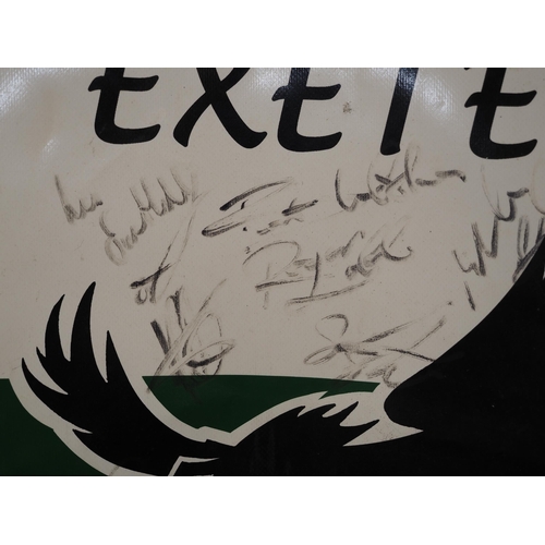 124 - An Exeter Falcons speedway race vest signed by Colin Hill, Mark Simmonds and others