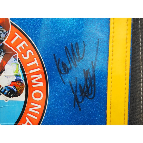 138 - An Edinburgh Monarchs speedway race vest worn and signed by Kalle Katajisto