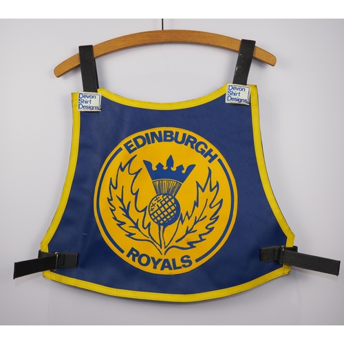 144 - An Edinburgh Royals speedway race vest 1987 labelled Shaun Bickley