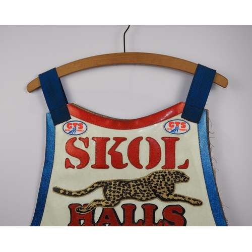 145 - An Oxford Cheetahs speedway race vest 1988 signed Simon Wigg