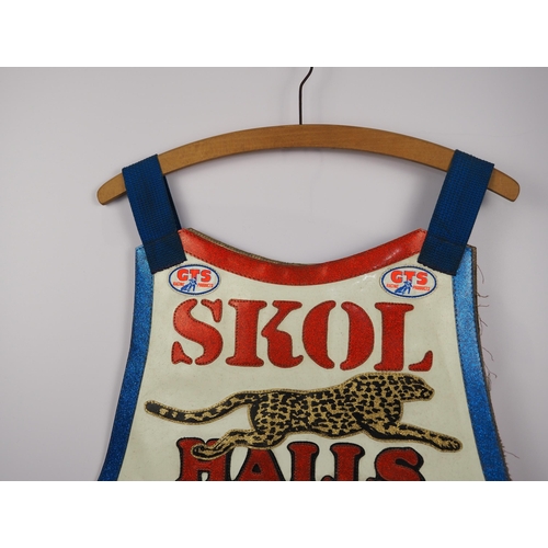 145 - An Oxford Cheetahs speedway race vest 1988 signed Simon Wigg