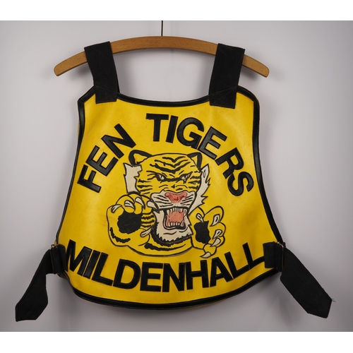 149 - A Mildenhall Fen Tigers speedway race vest 1987 believed to have been worn by Mel Taylor