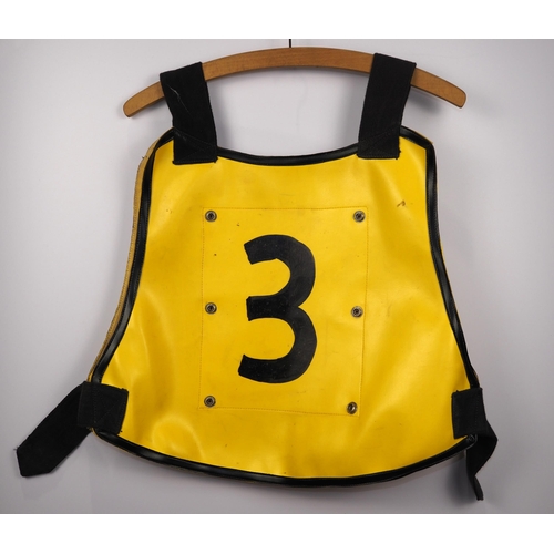 149 - A Mildenhall Fen Tigers speedway race vest 1987 believed to have been worn by Mel Taylor