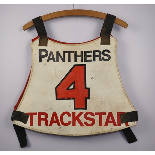 159 - A Peterborough Panthers speedway race vest 1983 signed Ashley Pullen