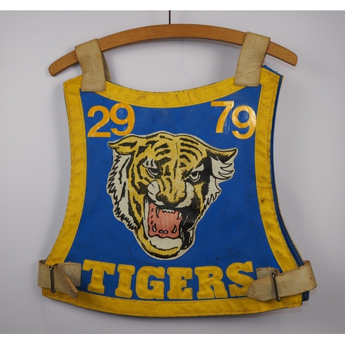 160 - A Sheffield Tigers speedway race vest 1979 signed Wayne Brown