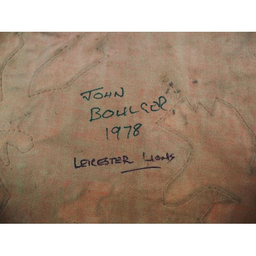 161 - A Leicester Lions speedway race vest 1978 labelled John Boulger