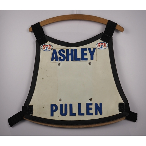 162 - A Chiltern Knights speedway race vest 1985 labelled Ashley Pullen