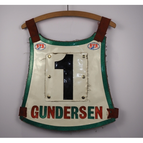 166 - A Cradley Heathens speedway race vest 1989 labelled Eric Gundersen