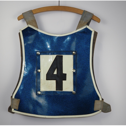 185 - An Ipswich Witches  reserves speedway race vest believed to have been worn by Lawrence Hare