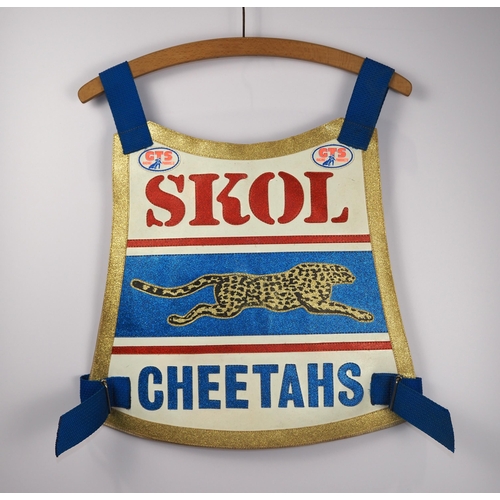 189 - An Oxford Cheetahs speedway race vest 1987 labelled Simon Wigg