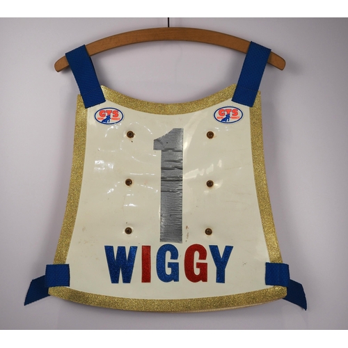 189 - An Oxford Cheetahs speedway race vest 1987 labelled Simon Wigg