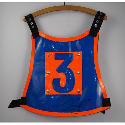 193 - A Linlithgow Lightning speedway race vest 1994 signed Paul Gould