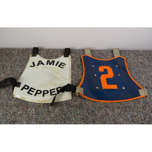 201 - 2 Speedways race vests - Ipswich Witches and Exeter Falcons