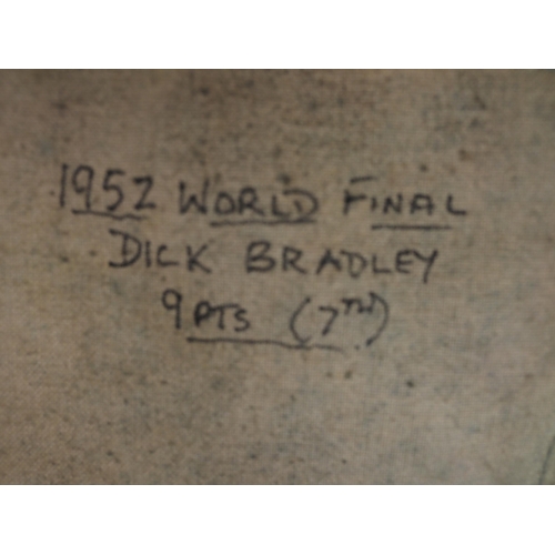 222 - A British speedway race vest labelled 1952 World Final Dick Bradley