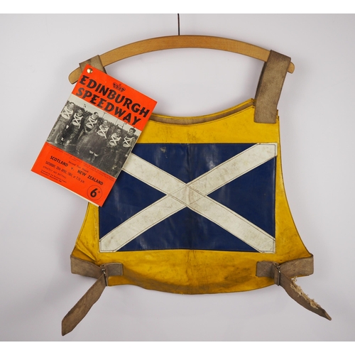 239 - A team Scotland speedway race vest believed to have been worn by Jimmy Tannock in 1964 Scotland v Ne... 