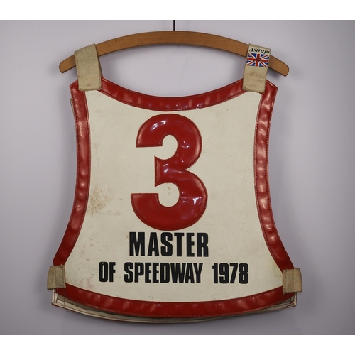 67 - A Master Of Speedway 1978 speedway race vest labelled Michael Lee