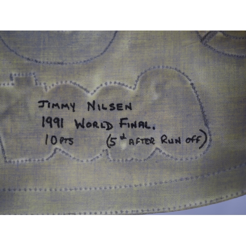 75 - A team Sweden speedway race vest labelled Jimmy Nilsen 1991 World Final