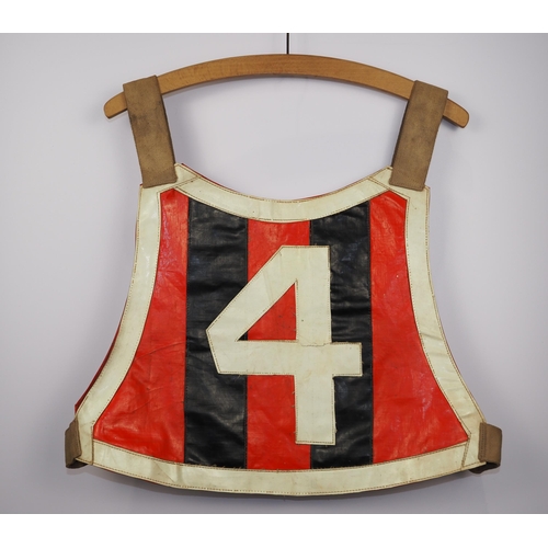 78 - A speedway race vest labelled Derek Timms 1968