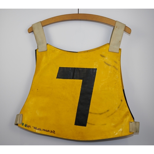 80 - A Newport Wasps speedway race vest labelled Bob Hughes 1965