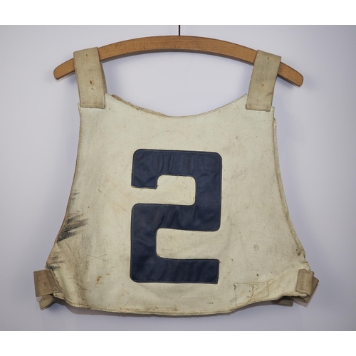 A Romford Bombers 1971 speedway race vest signed Mike Sampson