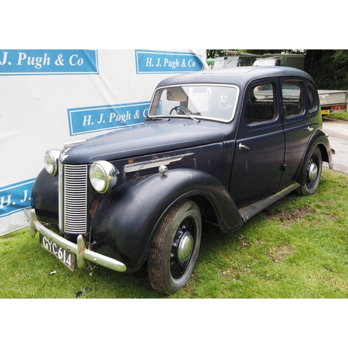 177 - Austin 10 saloon car. 1942. 1125cc. Petrol. 
Running when stored. Fitted with 4 speed manual gearbox... 