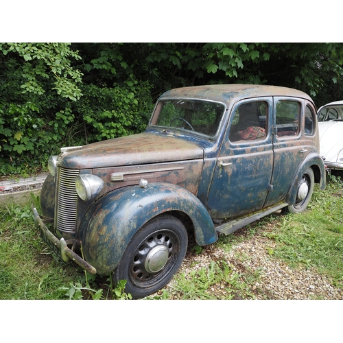 184 - Austin 8 saloon car. 1946. 900cc. Petrol 
In need of restoration. Showing 10,588 Miles. Reg NXS 631.... 