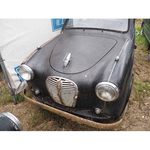 166 - Austin England car. 1955. 800cc. Petrol
In need of restoration. Showing 55,331 Miles. Reg TYC 994