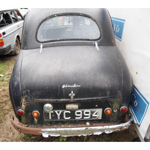 166 - Austin England car. 1955. 800cc. Petrol
In need of restoration. Showing 55,331 Miles. Reg TYC 994