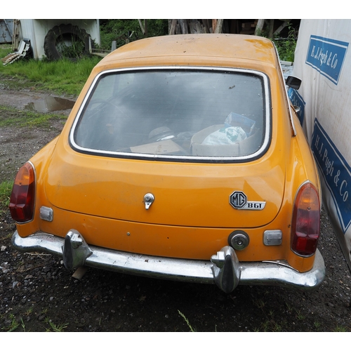 174 - MG BGT car. 1973. 1798cc. Petrol.
Running when stored. Unfinished restoration project. Fully welded ... 