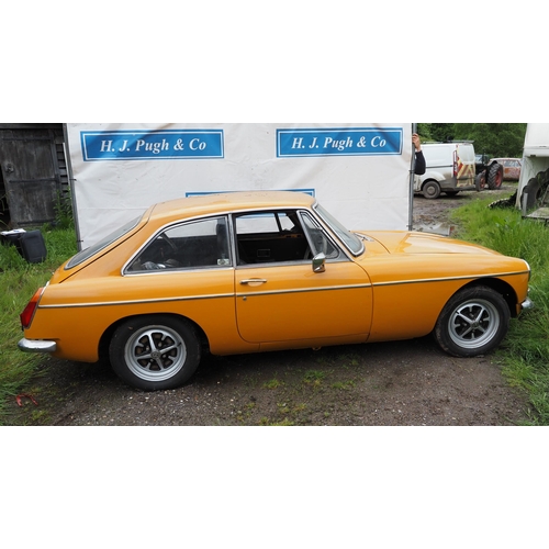 174 - MG BGT car. 1973. 1798cc. Petrol.
Running when stored. Unfinished restoration project. Fully welded ... 