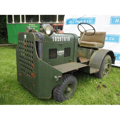 159 - Clarke TrucTractor aeroplane tug. Running when stored. Fitted with 6 cylinder petrol engine. S/n CM4... 