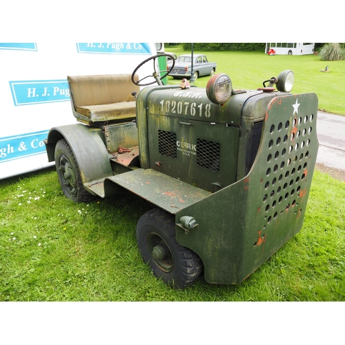 159 - Clarke TrucTractor aeroplane tug. Running when stored. Fitted with 6 cylinder petrol engine. S/n CM4... 