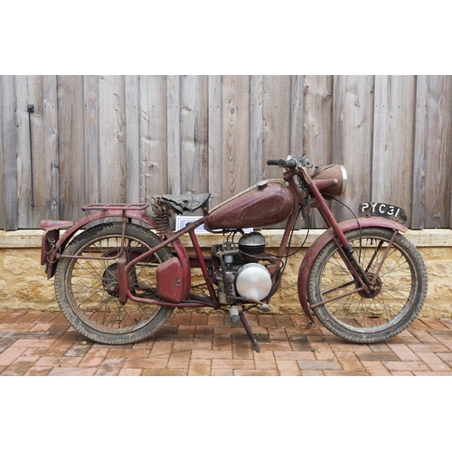 23 - James motorcycle. Reg PYC 31. Manual in office.