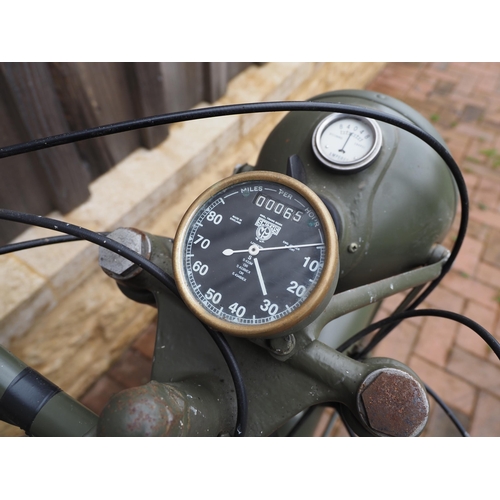 27 - AJS46-16M motorcycle, 1946. 347cc. Painted in military colours.
Reg. JHW 93