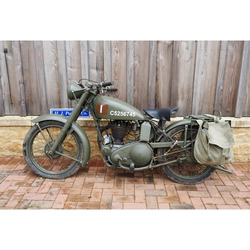 27 - AJS46-16M motorcycle, 1946. 347cc. Painted in military colours.
Reg. JHW 93