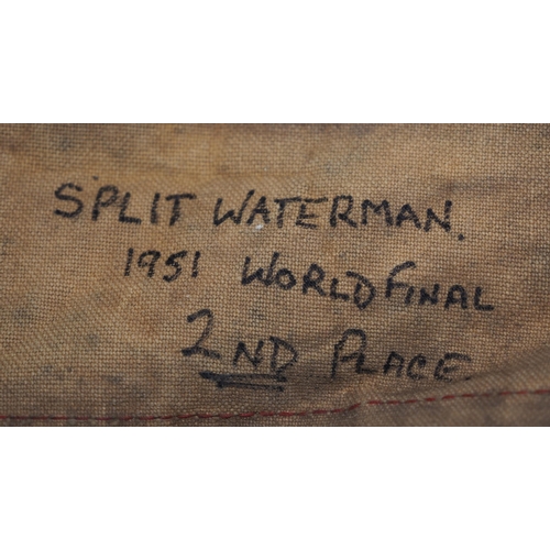 320 - A World Final 1951 speedway race vest labelled Split Waterman