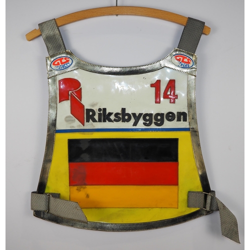 326 - A Team Germany World Final speedway race vest  labelled Gerd Riss 1991