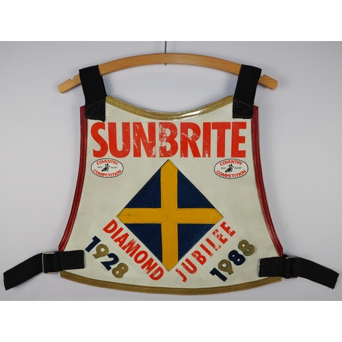 328 - A Team Sweden Diamond Jubilee speedway race vest labelled Per Jonsson