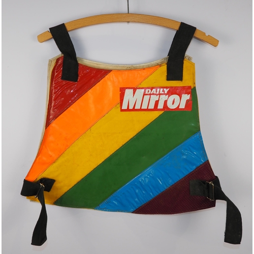 332 - The Daily Mirror Grand Prix 1980 speedway race vest labelled Phil Crump