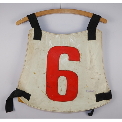 332 - The Daily Mirror Grand Prix 1980 speedway race vest labelled Phil Crump